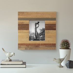 8x10 Unique Wood Frame | Striped | Reclaimed Wood Lath