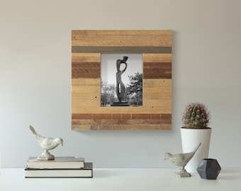8x10 Unique Wood Frame | Striped | Reclaimed Wood Lath