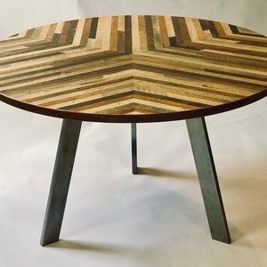 Round Dining Table |  Reclaimed Wood Lath