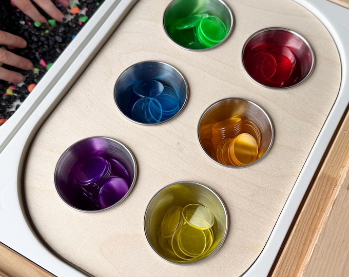 Montessori Color Sorting Insert: IKEA Trofast Sensory Bin - Wood or Acrylic