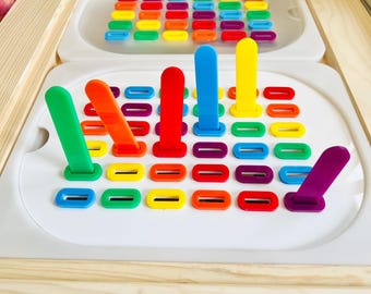 Color Sorting Sensory Bin Insert: IKEA TROFAST Compatible, Montessori Toy, Flisat Insert, Sensory Table Insert