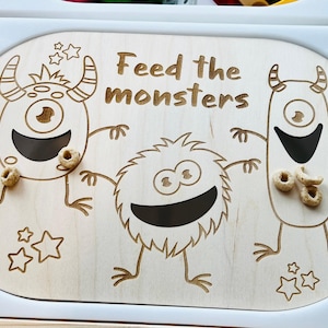 Feed The Monsters Sensory Bin Insert: IKEA TROFAST, Fine Motor Skills, Sensory Table Insert, Flisat Insert