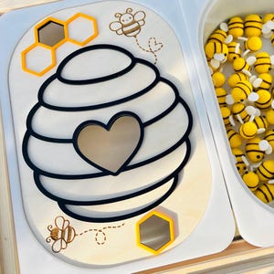 Beehive Sensory Bin Insert: Montessori Fine Motor Play, Flisat Insert, Sensory Bin Insert