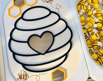 Beehive Sensory Bin Insert: Montessori Fine Motor Play, Flisat Insert, Sensory Bin Insert
