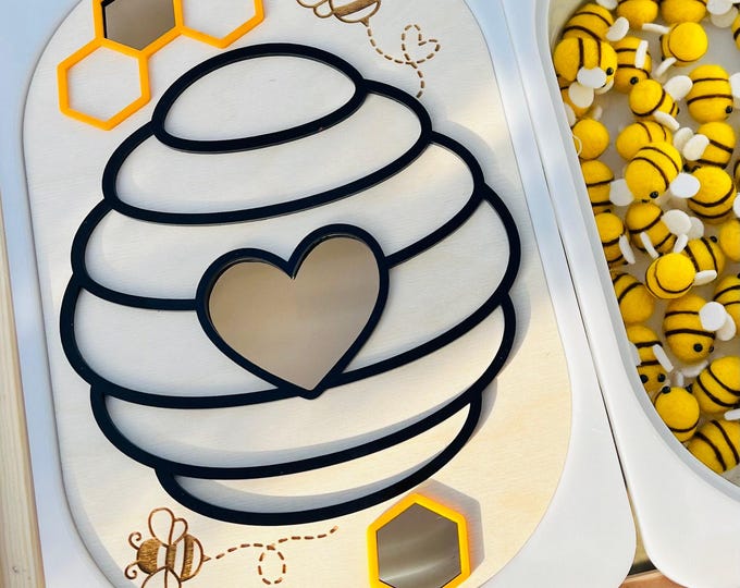 Beehive Sensory Bin Insert: Montessori Fine Motor Play, Flisat Insert, Sensory Bin Insert