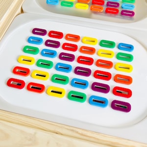 Color Sorting Sensory Bin Insert: IKEA TROFAST Compatible, Montessori Toy, Flisat Insert, Sensory Table Insert