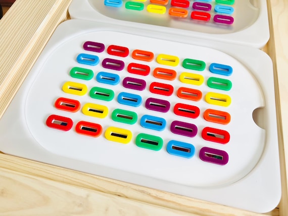 Color Sorting Sensory Bin Insert: IKEA TROFAST Compatible, Montessori Toy, Flisat Insert, Sensory Table Insert
