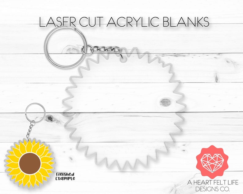 Download Sunflower Shape Clear Acrylic Keychain Blanks 3 BLANKS | Etsy