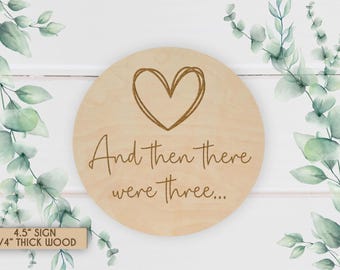 Engraved Wood Pregnancy Announcement Sign: Photo Prop