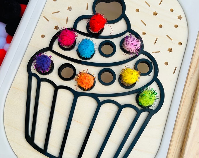 Cupcake Sensory Bin Insert for Trofast bin, Flisat Sensory Table, Sensory Bin Insert, Sorting, Filling, Fine Motor Skills Practice
