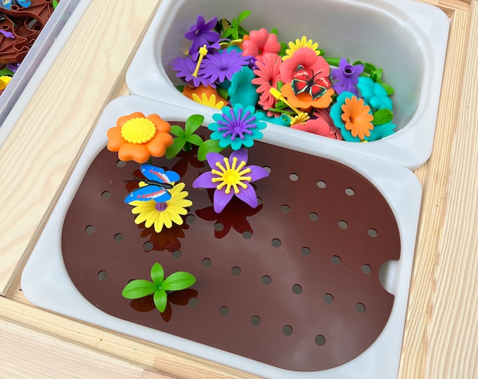 Flower Garden Peg Board Insert for IKEA TROFAST Sensory Bin