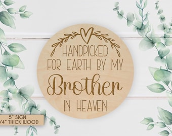 Handpicked for Earth Engraved Wood Sign: Baby Keepsake, Pregnancy Announcement