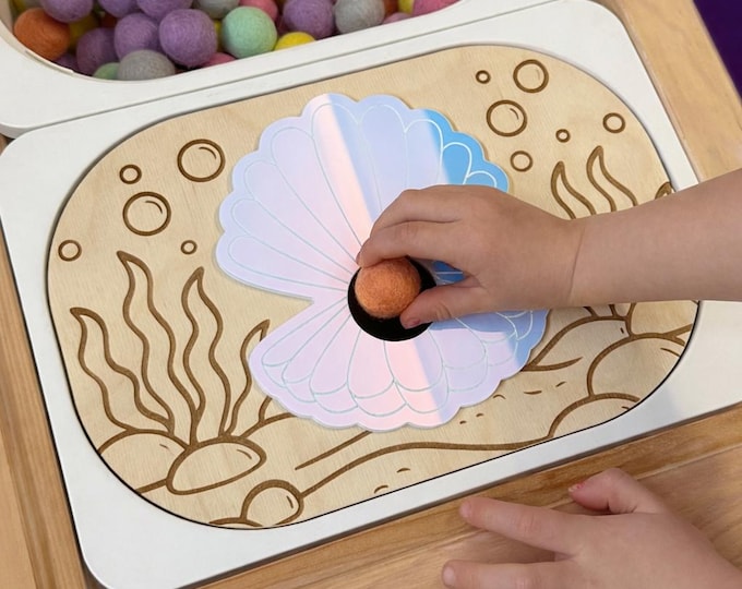 Oyster Sensory Bin Insert, Flisat Insert, Sensory Table Insert, Toddler Activity, Fine Motor Skills Practice