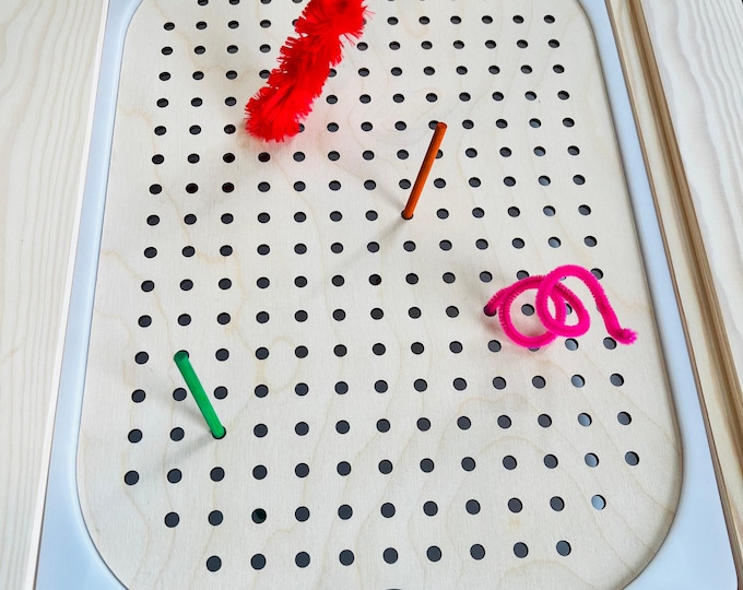 Peg Board Sensory Bin Insert: Fine Motor Toy, Wood or Acrylic, Flisat Insert, Sensory Table Insert