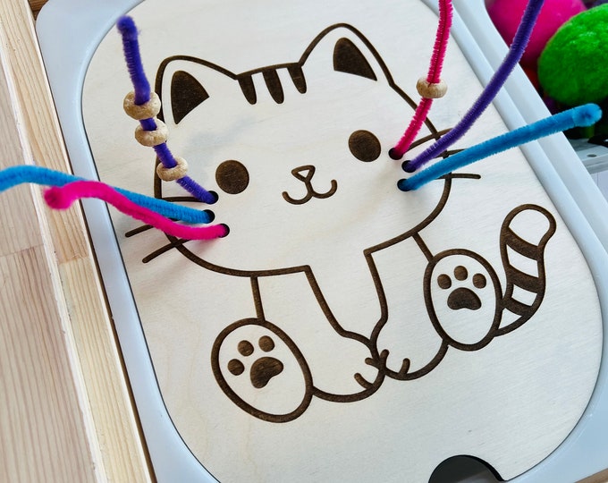 Cat Threading Sensory Bin Insert for IKEA TROFAST