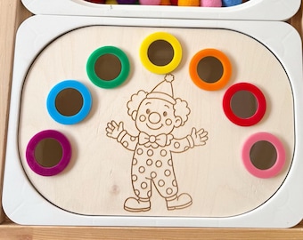 Clown Color Matching Sensory Bin Insert