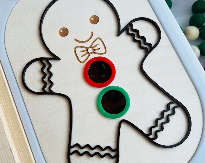 Gingerbread Man Sensory Bin Insert for TROFAST bin, Flisat Table, Sensory Bin Insert, Sorting, Filling, Fine Motor Skills Practice
