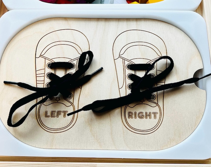 Shoe Tying Practice Board: Montessori Sensory Bin Insert for IKEA TROFAST