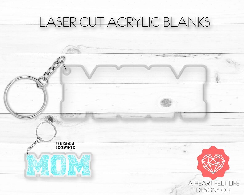 Download MOM Shape Clear Acrylic Keychain Blanks 3 BLANKS | Etsy