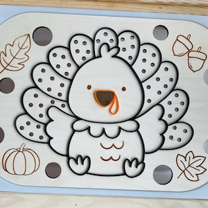Thanksgiving Turkey Sensory Bin Insert: IKEA TROFAST, Fall Activity, Flisat Insert, Sensory Table Insert