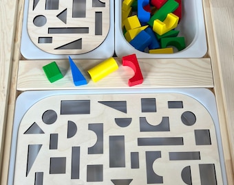 Sensory Bin Insert | Shape Sorting | Fits IKEA TROFAST | Montessori Wood or Acrylic Learning Board