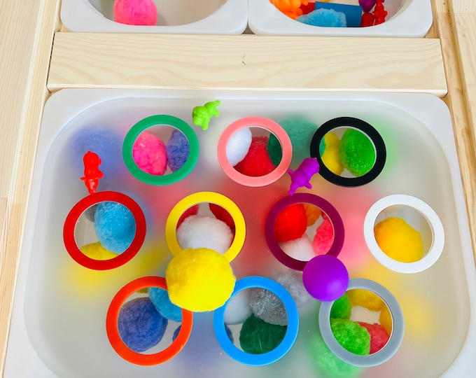 Color Sorting Sensory Bin Insert for IKEA TROFAST, Flisat Table