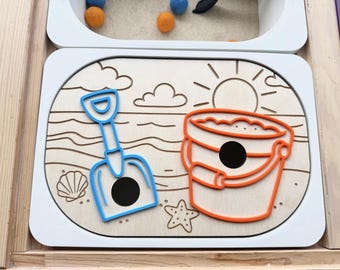 Beach Sensory Bin Insert for IKEA Trofast | Sand Play Activity | Flisat Table Insert | Fine Motor Toy |  Montessori Toy | Summer Sensory