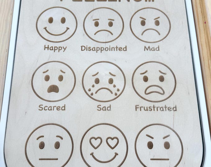 Emotions Sensory Bin Insert for IKEA Trofast: Wooden Emotion Face Board