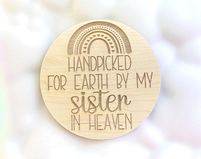 Handpicked for Earth Engraved Wood Sign: Baby Keepsake, Pregnancy Announcement