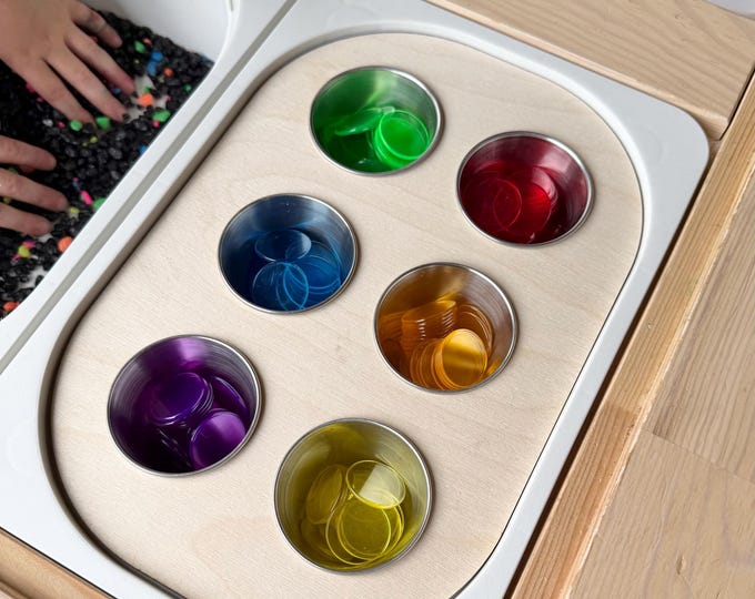 Sensory Bin Insert: IKEA Trofast Sensory Bin - Wood or Acrylic, Sensory Table Sorting Insert, Flisat Insert