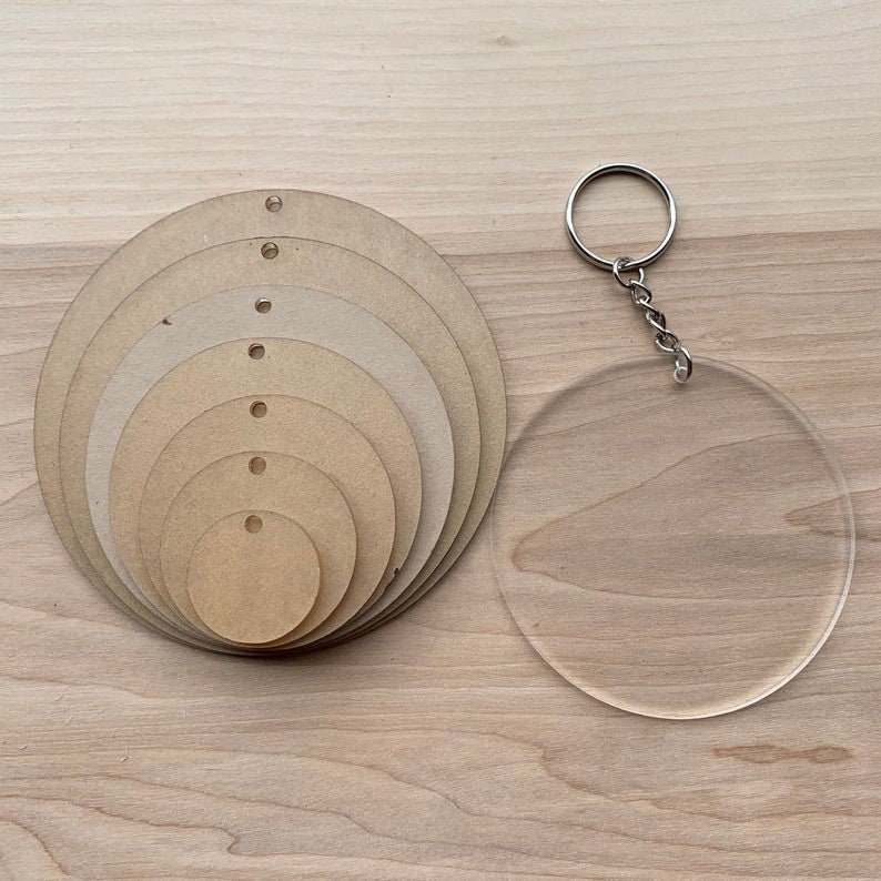Download 10 Pack Round Circle Disc Clear Acrylic Keychain Blanks | Etsy