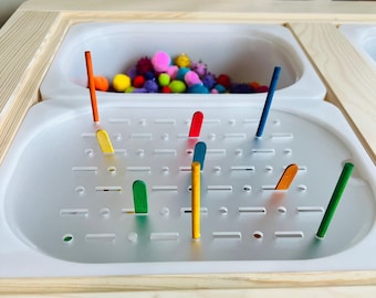 Sensory Bin Insert: Peg Board & Sorting for IKEA TROFAST