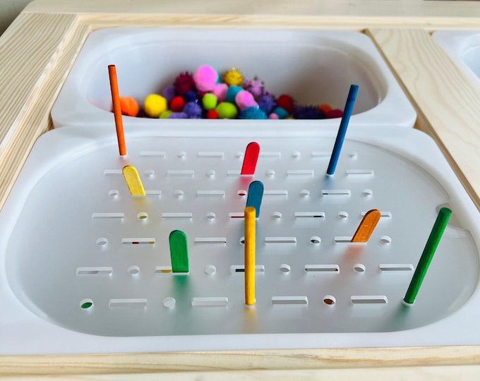 Sensory Bin Insert: Peg Board & Sorting for IKEA TROFAST