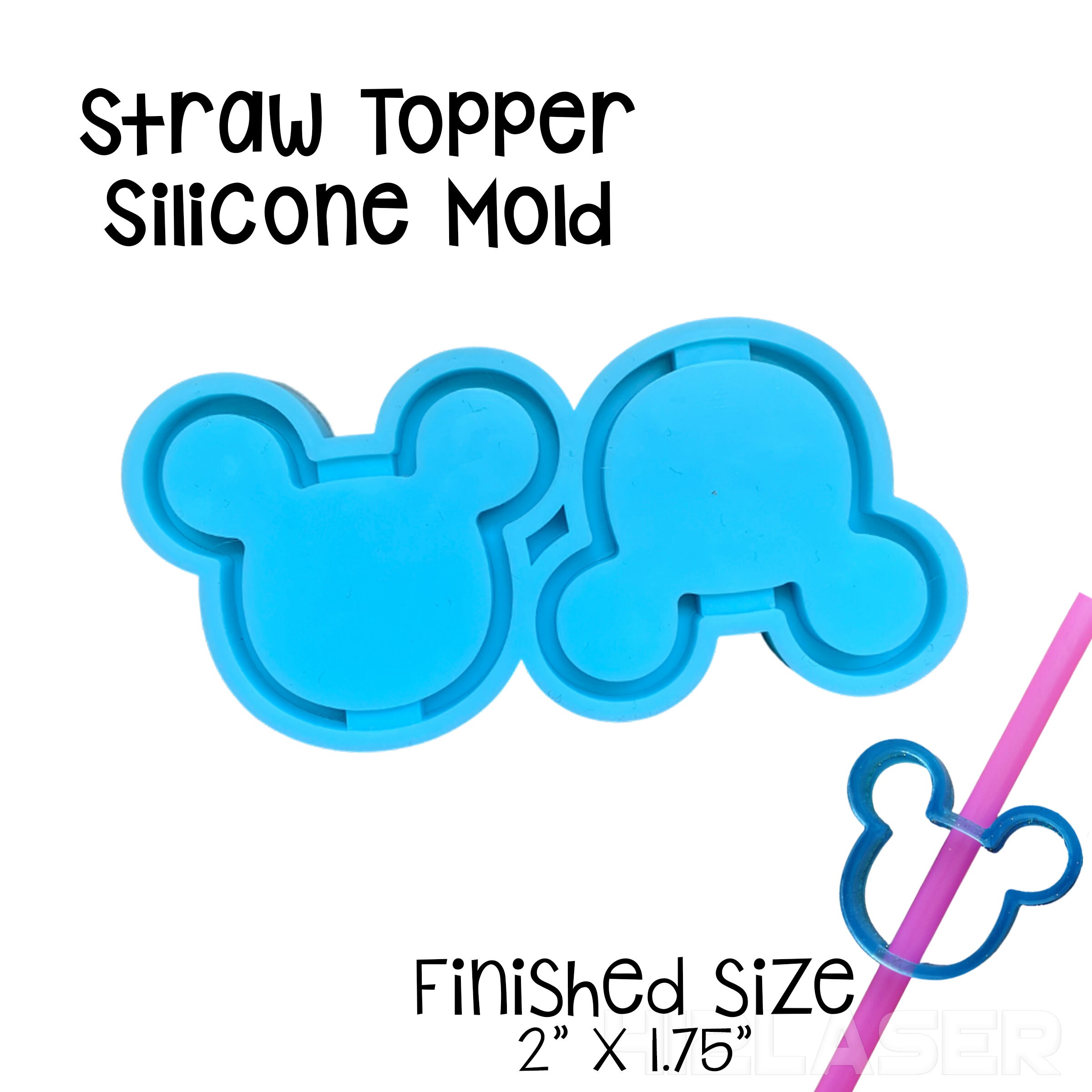 Straw Topper Mold Epoxy / Christmas Straw Topper Mold / Disney