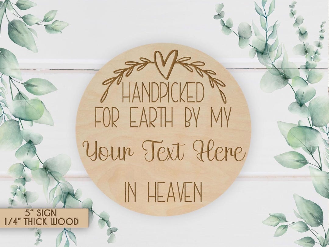 Engraved Wood Baby Announcement Sign: Handpicked for Earth Keepsake - Etsy