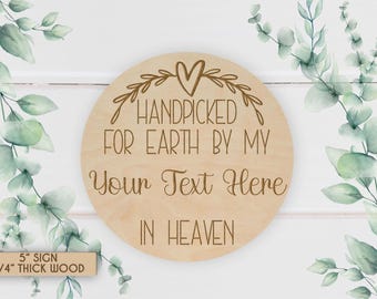 Engraved Wood Baby Announcement Sign: Handpicked for Earth Keepsake