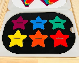 Star Color Sorting Sensory Bin Insert: TROFAST, Flisat Table