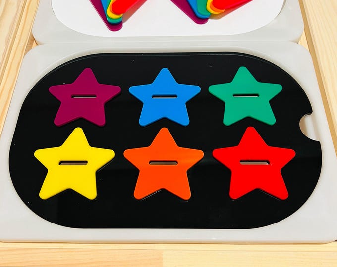 Star Color Sorting Sensory Bin Insert: TROFAST, Flisat Table