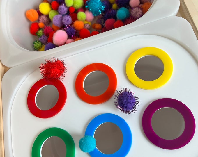 Color Sorting Ring Insert: IKEA TROFAST Sensory Bin