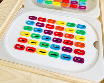 Color Sorting Sensory Bin Insert: IKEA TROFAST Compatible, Montessori Toy, Flisat Insert, Sensory Table Insert
