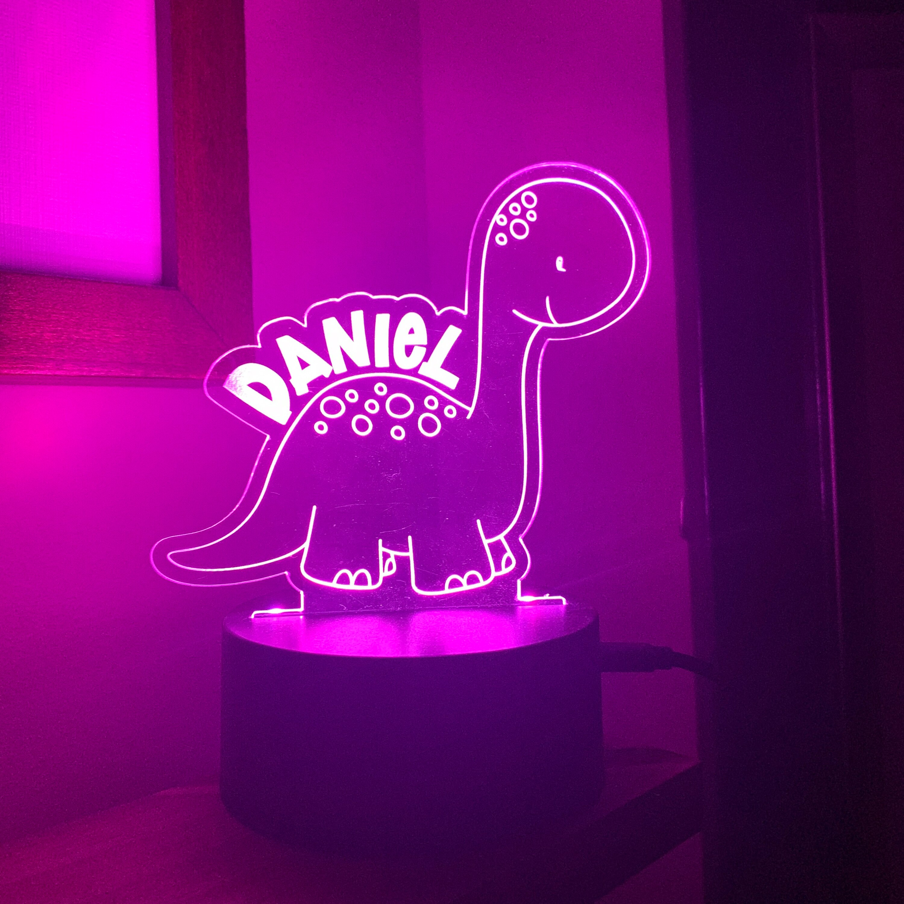 LED Dinosaur Night Light Personalized Night Light Acrylic Etsy