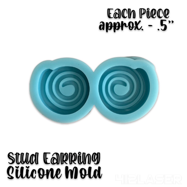 Resin Mold Silicone Mold Epoxy Mold 12 Stud Earrings Swirl Stud Earring Silicone Mold