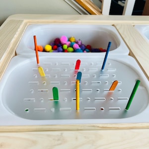 Sensory Bin Insert for TROFAST bin, Holes and Slots,Flisat Table, Sensory Bin Insert, Sorting, Peg Board