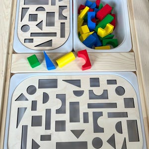 Sensory Bin Insert | Shape Sorting | Fits IKEA TROFAST | Montessori Wood or Acrylic Learning Board