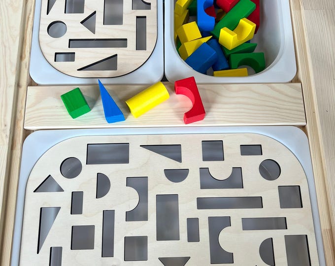 Sensory Bin Insert | Shape Sorting | Fits IKEA TROFAST | Montessori Wood or Acrylic Learning Board