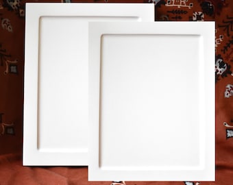 Set 2 pcs wooden boards with gesso (levkas) with recesses gessoed boards