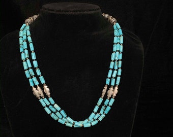 Nepali Silver Turquoise Necklace