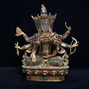 Nepali Crystal Gilt Ushnishavijaya (Goddess of Longevity) Statue