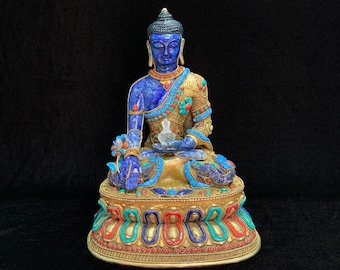 Masterpiece Lapis Gilt Medicine (Healing) Buddha