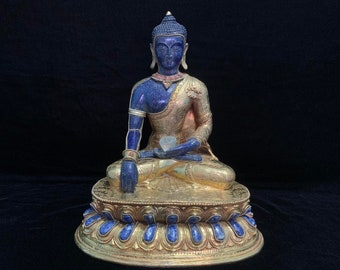 Magnificent Lapis Lazuli Shakyamuni Buddha Statue